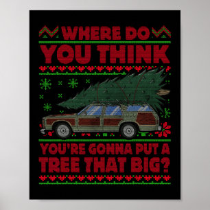 Wo denkst du, dass du einen Baum so groß hinstelle Poster