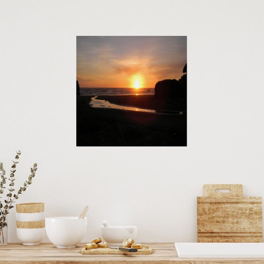 Wo der Fluss auf das Meer trifft... Poster (Küche)