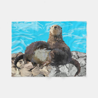 Wo der Fluss die Seeotter trifft Fleecedecke