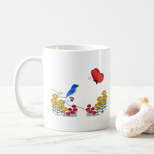 Wo der Frühling mich trifft Kaffeetasse (Mit Donut)