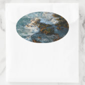 Wo der Ozean die Felsen trifft Ovaler Aufkleber (Tasche)