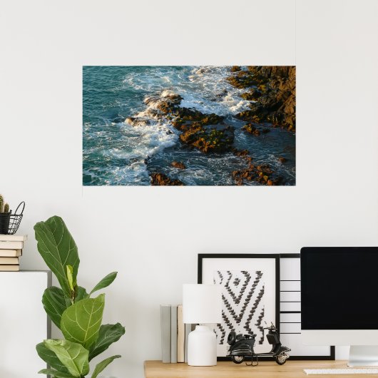 Wo der Ozean die Felsen trifft Poster (Heimbüro)