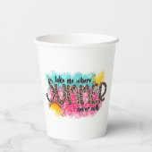 Wo der Sommer noch nie die Papiertasse beendet Pappbecher (Rückseite)