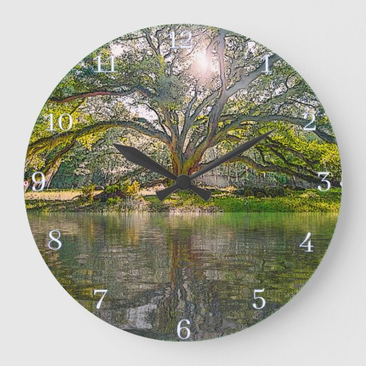 Wo der Willow Tree wächst Große Wanduhr (Vorderseite)