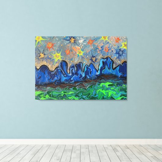 Wo die Buffalos roamen - Stretchierte Leinwände dr Leinwanddruck (Insitu (Holzboden))