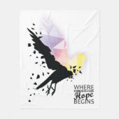 "Wo die Dunkelheit endet, beginnt die Hoffnung." Fleecedecke (Vorderseite)