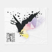 "Wo die Dunkelheit endet, beginnt die Hoffnung." Fleecedecke (Vorderseite (Horizontal))