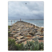 Wo die Felsen auf das Meer treffen - Bastion Point Klemmbrett (Rückseite)