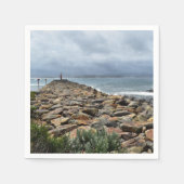 Wo die Felsen auf das Meer treffen - Bastion Point Serviette (Vorderseite)