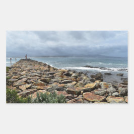 Wo die Felsen das Meer treffen - Ausgangspunkt Rechteckiger Aufkleber