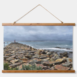 Wo die Felsen das Meer treffen - Ausgangspunkt Wandteppich Mit Holzrahmen