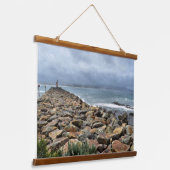 Wo die Felsen das Meer treffen - Ausgangspunkt Wandteppich Mit Holzrahmen (Gewinkelt)