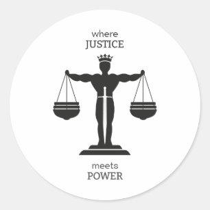 Wo die Justiz Power, Rechtsanwalt, Rechtsanwalt, R Runder Aufkleber