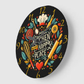 Wo die Küche ist mein Glück Große Wanduhr (Winkel)