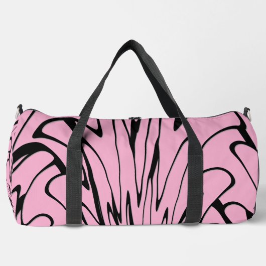 Wo die Kunst denkt Schwarz und Rosa Duffle Bag (Vorderseite)