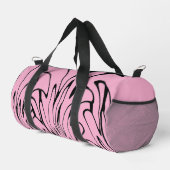 Wo die Kunst denkt Schwarz und Rosa Duffle Bag (Rechte Ecke)