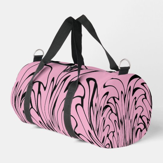 Wo die Kunst denkt Schwarz und Rosa Duffle Bag (Linke Seite)