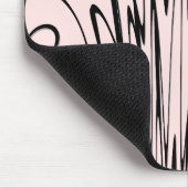 Wo die Kunst denkt Schwarz und Rosa Mousepad (Ecke)