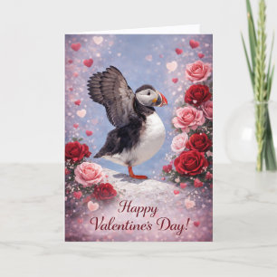 Wo die Liebe Flügel bekommt – Puffin Valentinstag Feiertagskarte