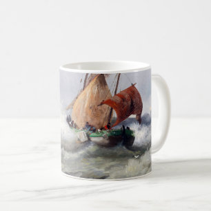 Wo die Natur regiert: Sturmflut mit Möwen Kaffeetasse