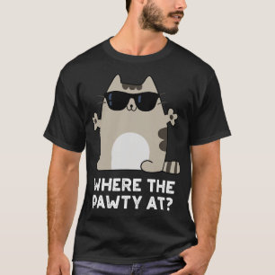 Wo die Pawty im Niedlichen Party Cat Puff 1 T-Shirt