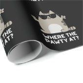 Wo die Pawty im sonnigen Party Cat dunkle BG Geschenkpapier (Rolleneckpunkt)