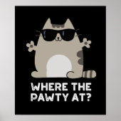 Wo die Pawty im sonnigen Party Cat dunkle BG Poster (Vorne)