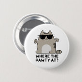 Wo die Pawty im sonnigen Party Cat Puff Button (Vorne & Hinten)