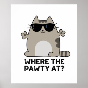 Wo die Pawty im sonnigen Party Cat Puff Poster