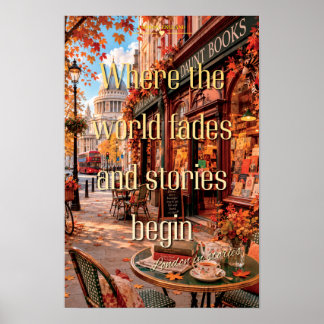 Wo die Welt verblasst London Daunt Books Herbstkun Poster