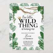 Wo die wilden Dinge 1. Geburtstag haben Einladung (Vorne/Hinten)