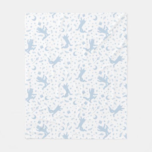 Wo die wilden Dinge blaue Flora Fleecedecke (Vorderseite)