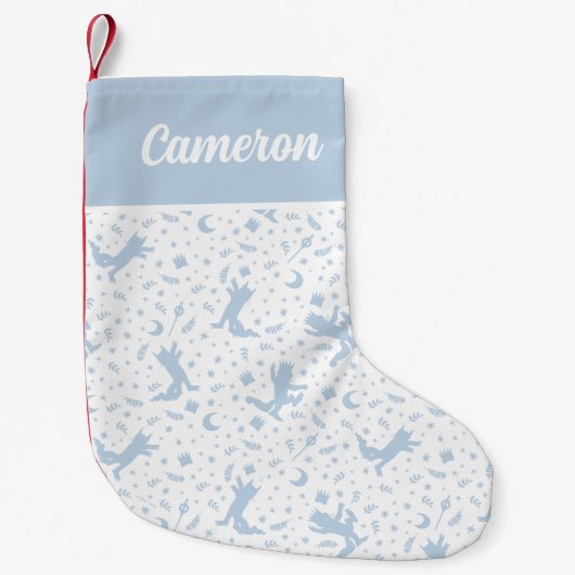 Wo die wilden Dinge blaue Flora Kleiner Weihnachtsstrumpf (Vorderseite)