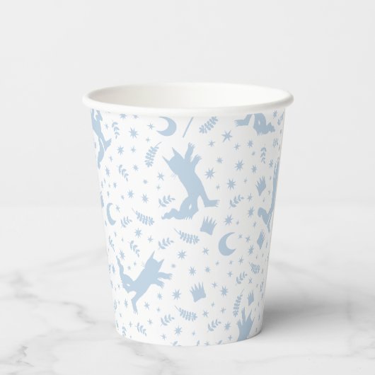 Wo die wilden Dinge blaue Flora Pappbecher (Rückseite)