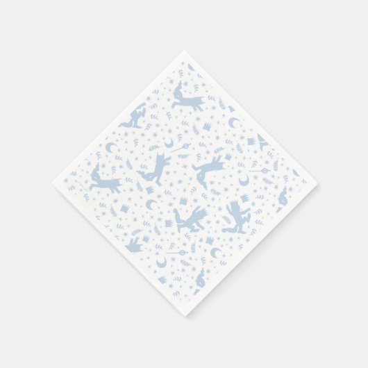 Wo die wilden Dinge blaue Flora Serviette (Ecke)