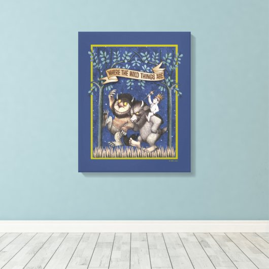 Wo die wilden Dinge grafisch sind Leinwanddruck (Insitu (Holzboden))
