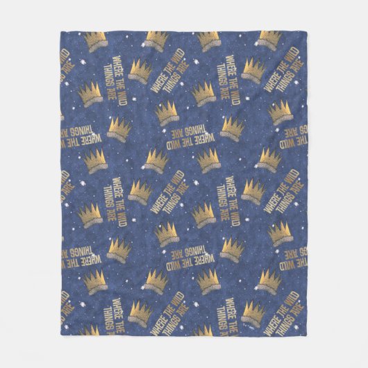 Wo die wilden Dinge Krone und Sternenmuster sind Fleecedecke (Vorderseite)