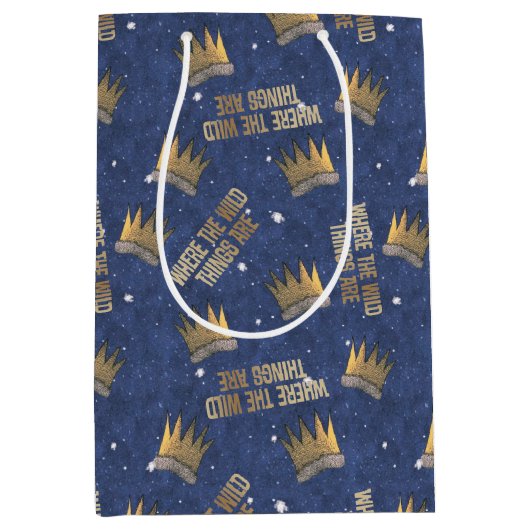 Wo die wilden Dinge Krone und Sternenmuster sind Mittlere Geschenktüte (Vorderseite)