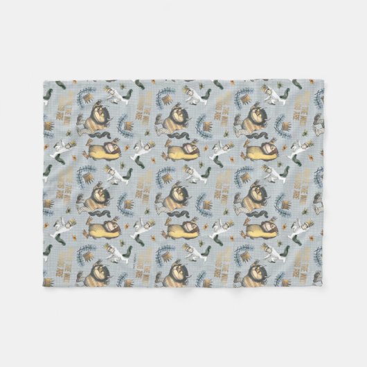 Wo die wilden Dinge Muster sind Fleecedecke (Vorderseite (Horizontal))