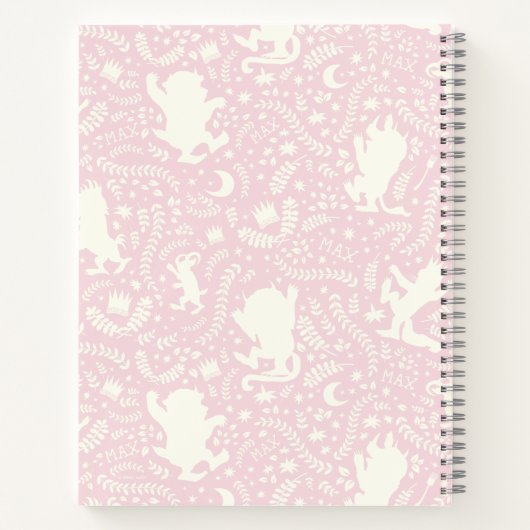 Wo die wilden Dinge rosa Blumenmuster sind Notizblock (Rückseite)