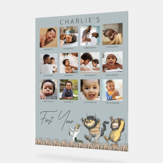 Wo die wilden Dinge sind - 12 Monate Foto Collage Acrylschild (Winkel)