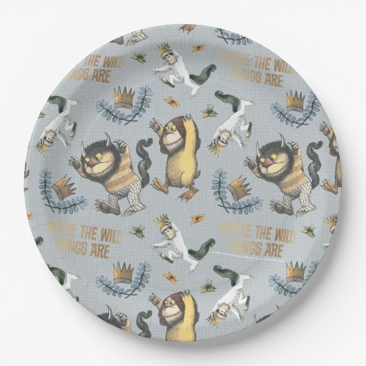 Wo die wilden Dinge sind Baby-Dusche Papier-Teller Pappteller (Vorderseite)