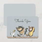 Wo die wilden Dinge sind Babydusche Danke Einladung (Vorne/Hinten)