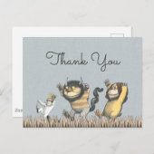 Wo die wilden Dinge sind Babydusche Danke Postkarte (Vorne/Hinten)