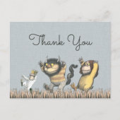 Wo die wilden Dinge sind Babydusche Danke Postkarte (Vorderseite)