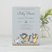 Wo die wilden Dinge sind Babydusche Einladung (Stehend Vorderseite)