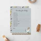 Wo die wilden Dinge sind Babydusche Wünsche Mitteilungskarte (Vorderseite/Rückseite Beispiel)