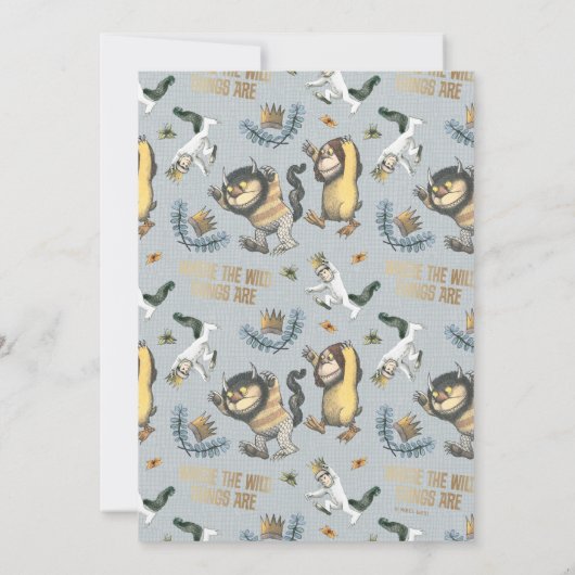 Wo die wilden Dinge sind Babydusche Wünsche Mitteilungskarte (Rückseite)
