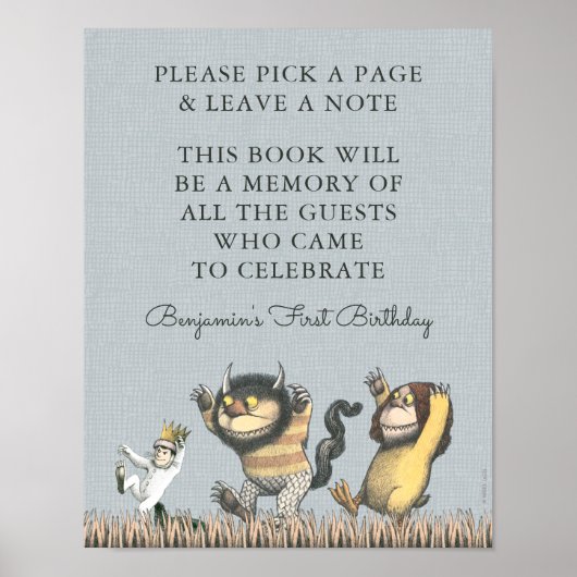 Wo die wilden Dinge sind | Buchsignatur Poster (Vorne)