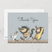 Wo die wilden Dinge sind Geburtstag danke Postkarte (Vorne/Hinten)